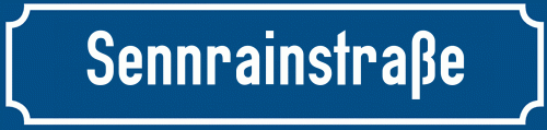 Straßenschild Sennrainstraße zum kostenlosen Download