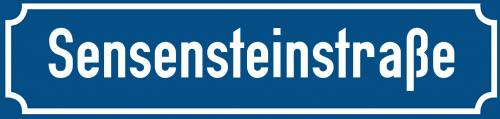 Straßenschild Sensensteinstraße