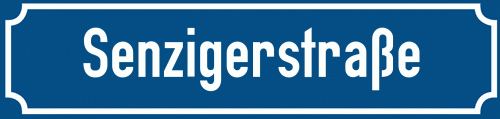Straßenschild Senzigerstraße