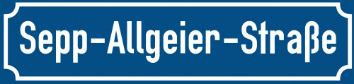 Straßenschild Sepp-Allgeier-Straße