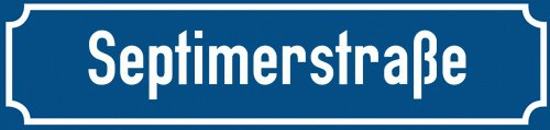 Straßenschild Septimerstraße zum kostenlosen Download