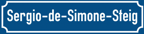 Straßenschild Sergio-de-Simone-Steig