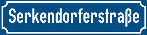 Straßenschild Serkendorferstraße zum kostenlosen Download