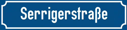 Straßenschild Serrigerstraße
