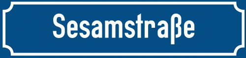 Straßenschild Sesamstraße zum kostenlosen Download