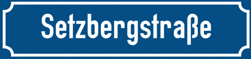 Straßenschild Setzbergstraße