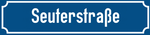 Straßenschild Seuterstraße