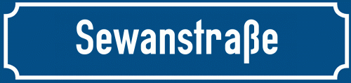 Straßenschild Sewanstraße zum kostenlosen Download