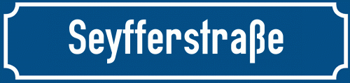 Straßenschild Seyfferstraße