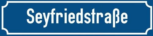 Straßenschild Seyfriedstraße