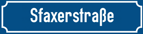 Straßenschild Sfaxerstraße