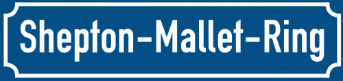 Straßenschild Shepton-Mallet-Ring