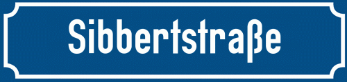 Straßenschild Sibbertstraße