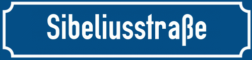 Straßenschild Sibeliusstraße
