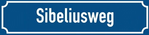 Straßenschild Sibeliusweg zum kostenlosen Download