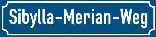 Straßenschild Sibylla-Merian-Weg zum kostenlosen Download
