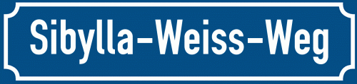 Straßenschild Sibylla-Weiss-Weg zum kostenlosen Download