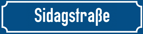 Straßenschild Sidagstraße
