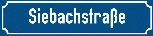 Straßenschild Siebachstraße