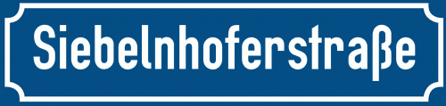 Straßenschild Siebelnhoferstraße
