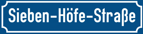 Straßenschild Sieben-Höfe-Straße