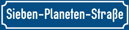 Straßenschild Sieben-Planeten-Straße