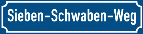 Straßenschild Sieben-Schwaben-Weg
