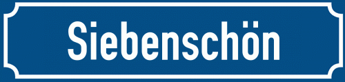 Straßenschild Siebenschön zum kostenlosen Download