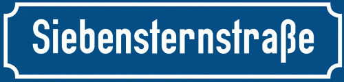 Straßenschild Siebensternstraße