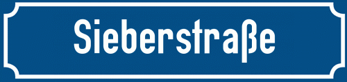 Straßenschild Sieberstraße