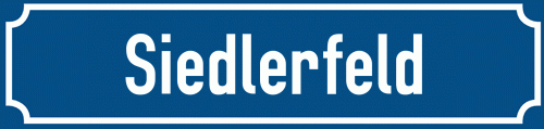 Straßenschild Siedlerfeld