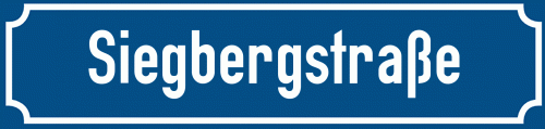 Straßenschild Siegbergstraße