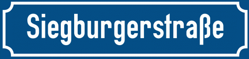 Straßenschild Siegburgerstraße zum kostenlosen Download