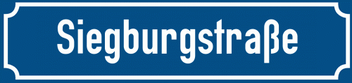 Straßenschild Siegburgstraße