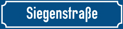 Straßenschild Siegenstraße