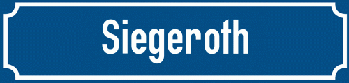 Straßenschild Siegeroth