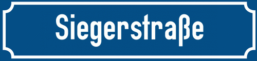 Straßenschild Siegerstraße