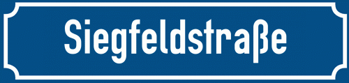 Straßenschild Siegfeldstraße