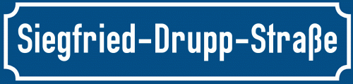Straßenschild Siegfried-Drupp-Straße zum kostenlosen Download