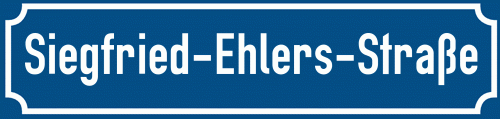 Straßenschild Siegfried-Ehlers-Straße