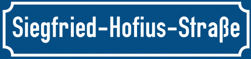 Straßenschild Siegfried-Hofius-Straße
