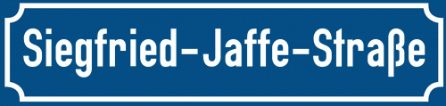 Straßenschild Siegfried-Jaffe-Straße