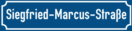 Straßenschild Siegfried-Marcus-Straße