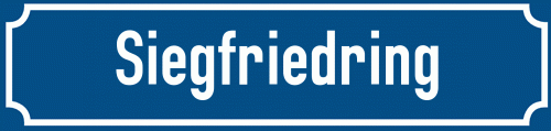 Straßenschild Siegfriedring zum kostenlosen Download