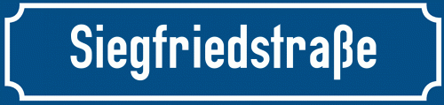 Straßenschild Siegfriedstraße zum kostenlosen Download