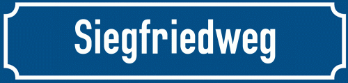 Straßenschild Siegfriedweg zum kostenlosen Download