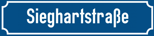 Straßenschild Sieghartstraße