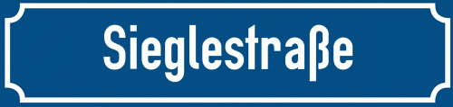 Straßenschild Sieglestraße