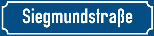 Straßenschild Siegmundstraße