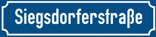 Straßenschild Siegsdorferstraße zum kostenlosen Download